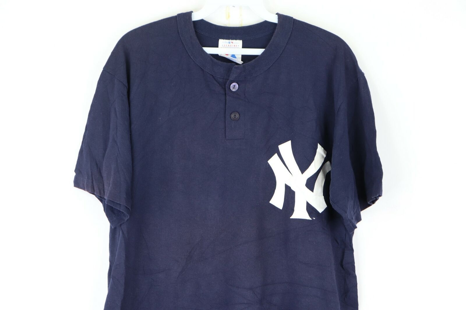 New York Yankees Shirt Men's Small MLB Baseball Henley Majestic