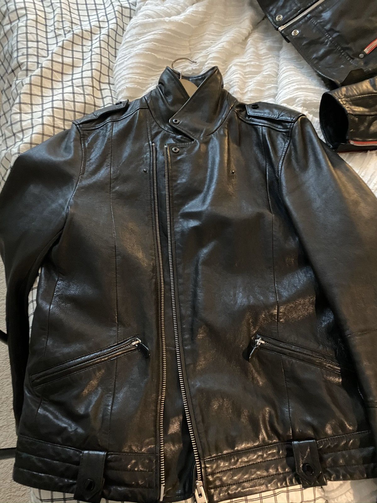 All saints griffin leather jacket best sale