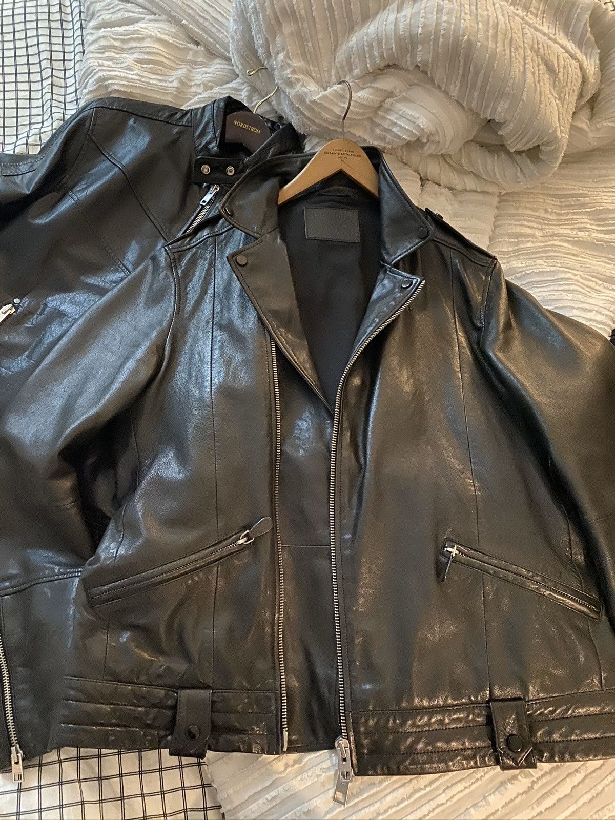 All saints griffin leather jacket sale