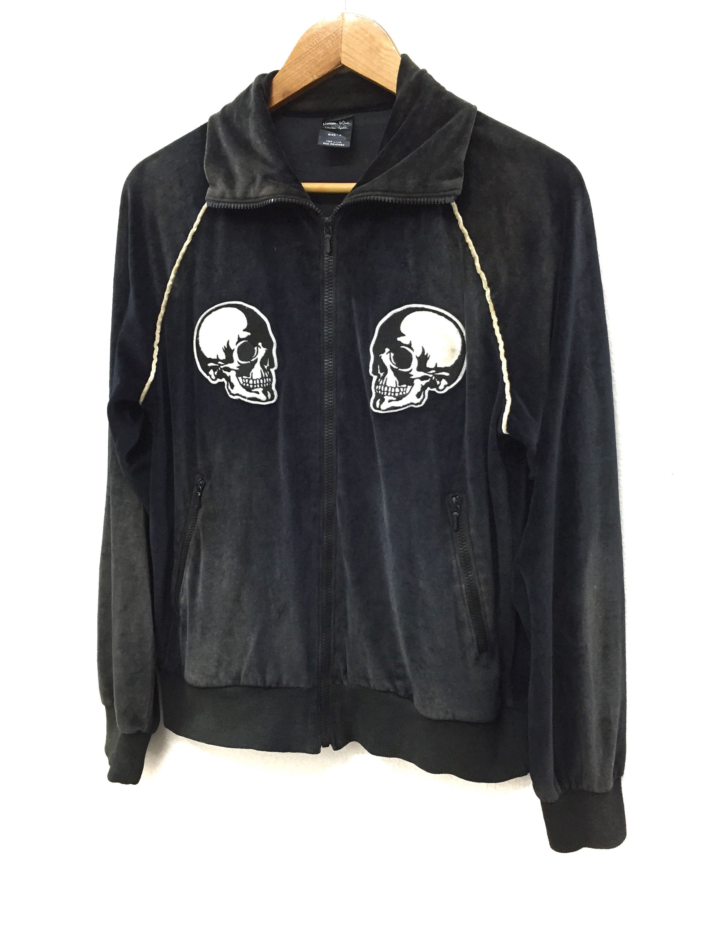 Number (N)ine SS04 Number Nine Velour Double Skull Clash sweater Size US M / EU 48-50 / 2 - 3 Thumbnail