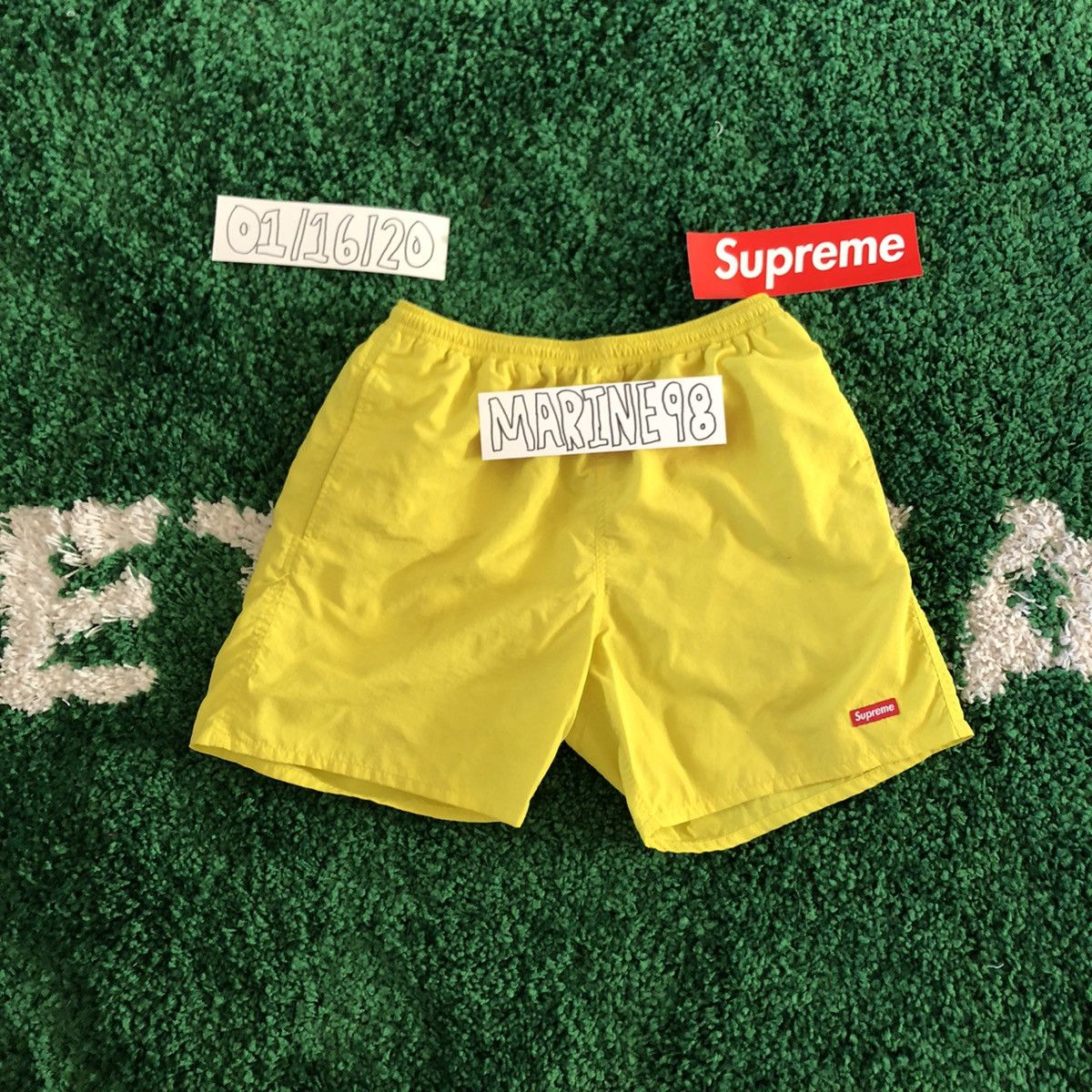 Supreme Yellow Supreme Nylon Shorts Small