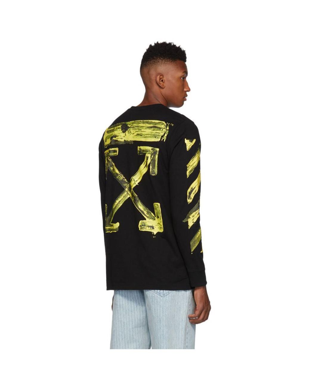 off white black yellow t shirt