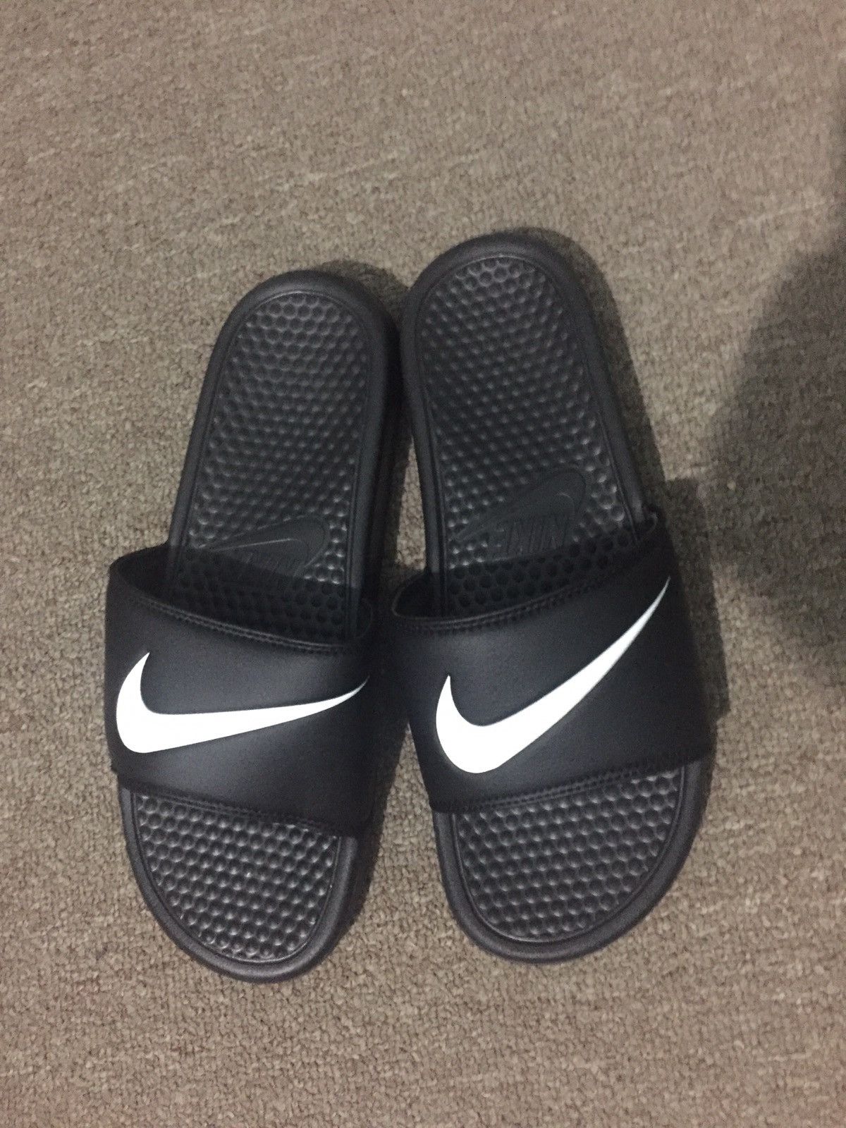 benassi swoosh slides