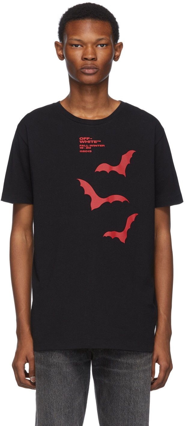 Off white black and red t shirt sale