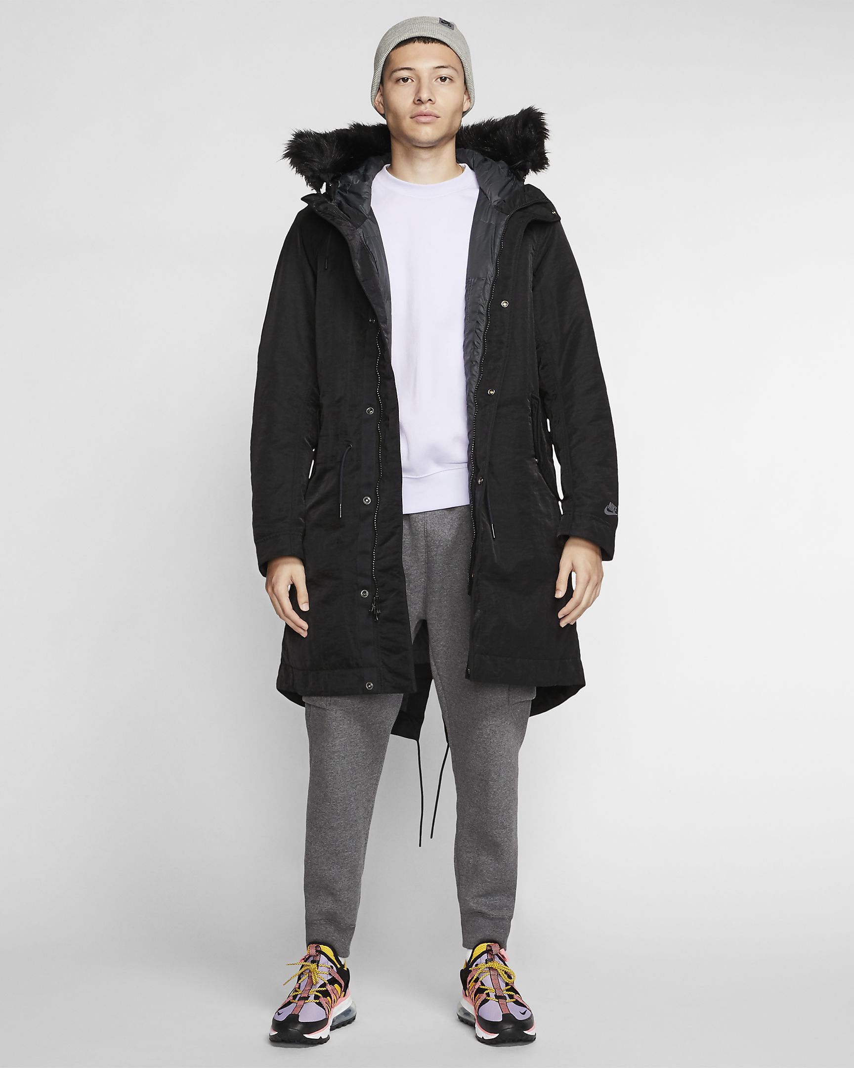 Nike down fill parka black best sale