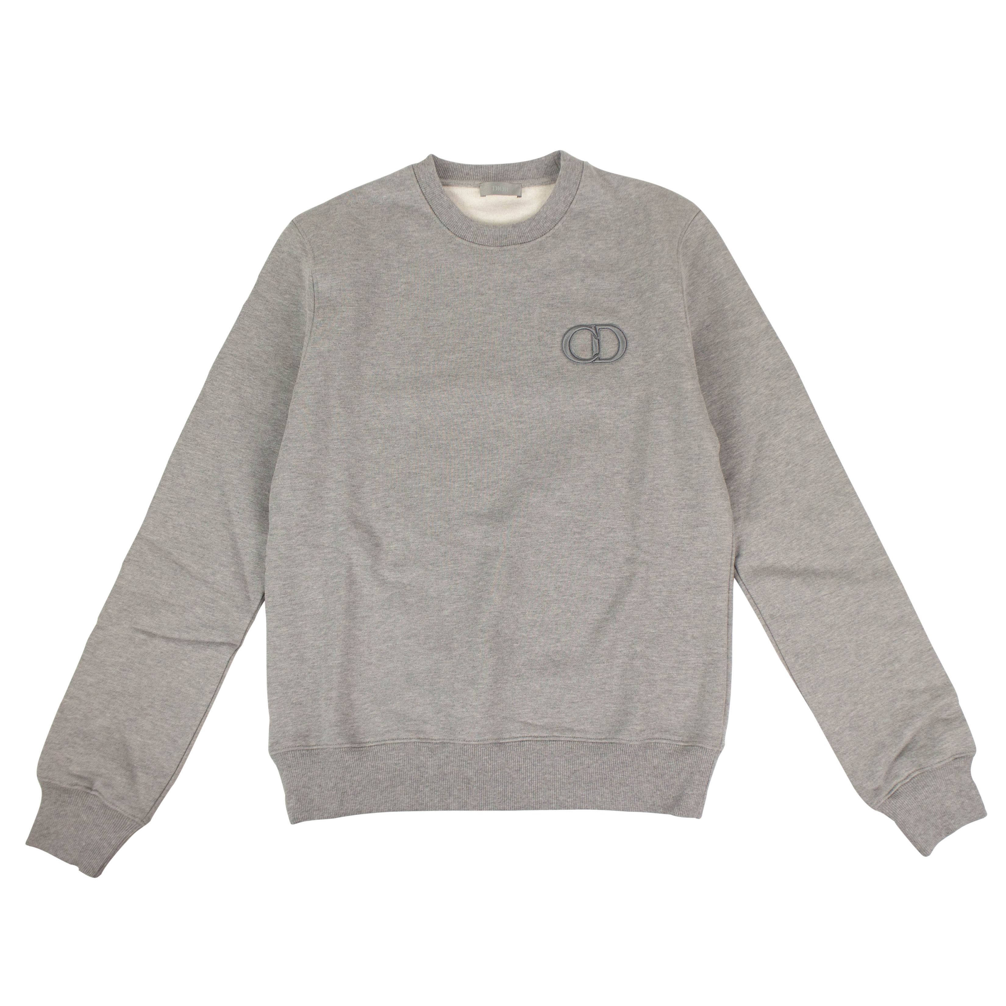 Dior Gray Cotton 'CD Icon' Logo Crew-Neck Sweater Size XL Size US XL / EU 56 / 4 - 1 Thumbnail
