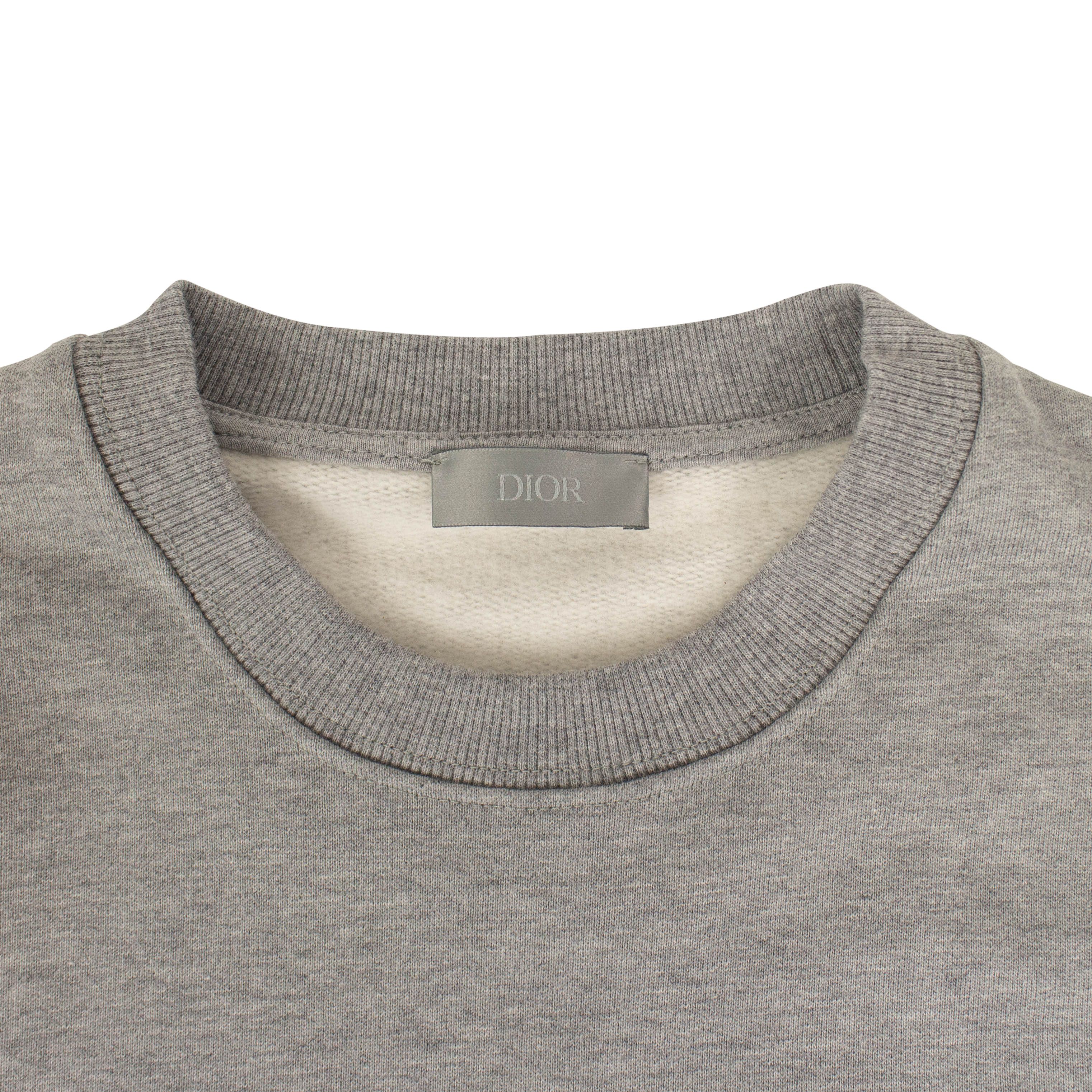 Dior Gray Cotton 'CD Icon' Logo Crew-Neck Sweater Size XL Size US XL / EU 56 / 4 - 2 Thumbnail