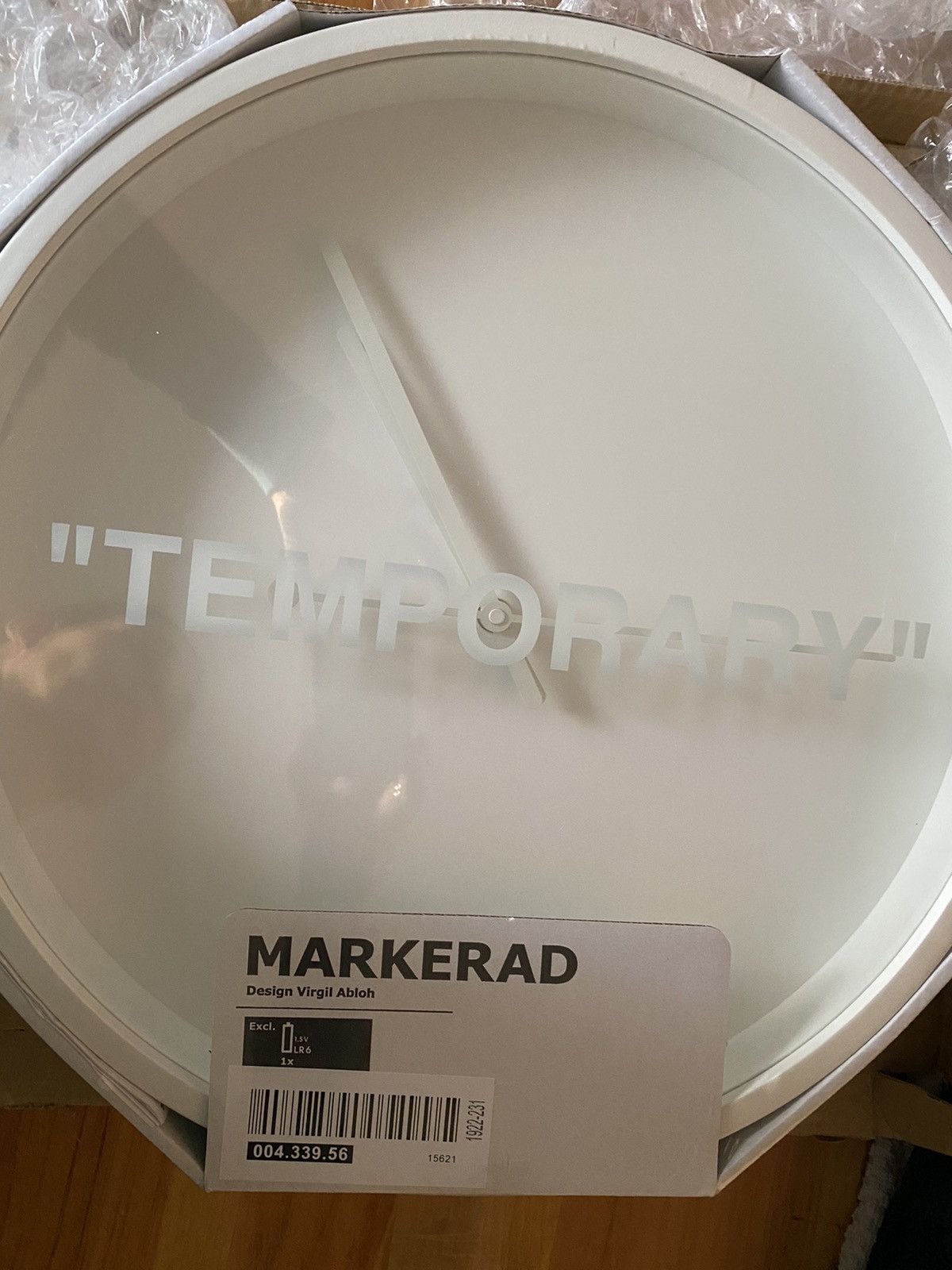 IKEA/VIRGIL ABLOH MARKERAD TEMPORARY Wall Clock White Diameter