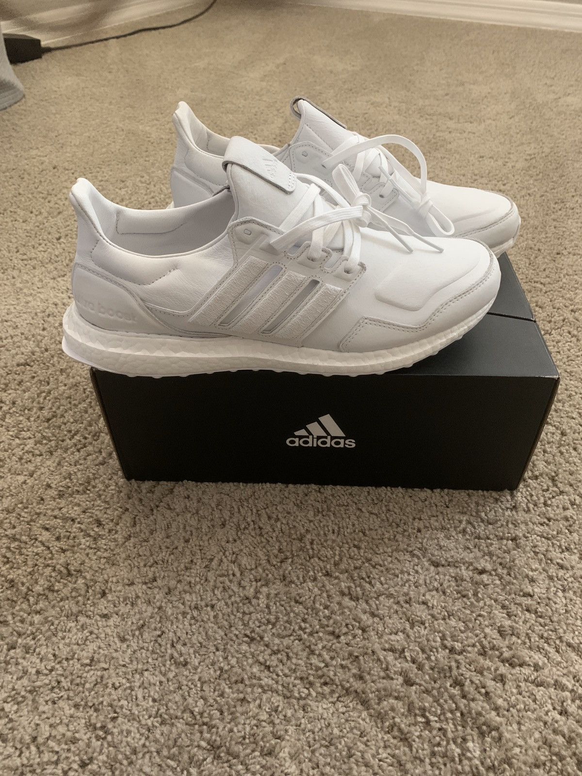 Adidas ultra boost white leather best sale