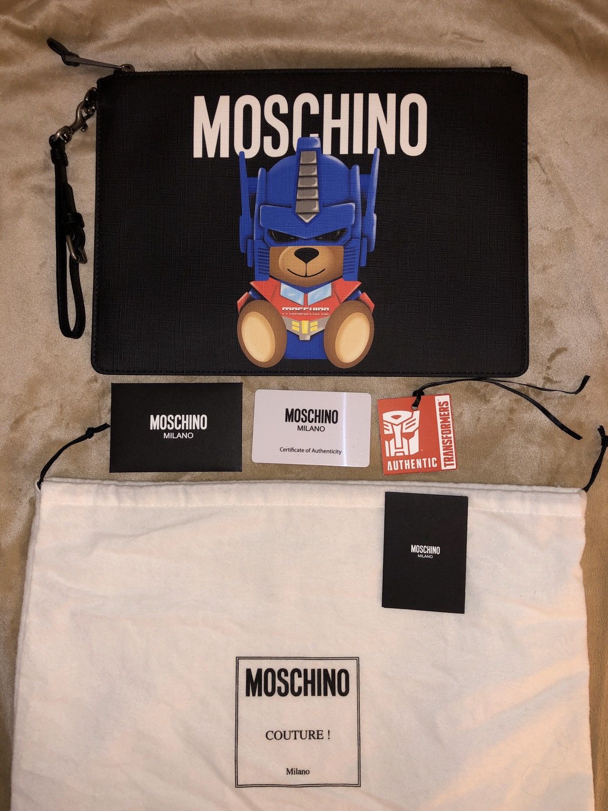 Moschino Transformer bear large pouch Grailed