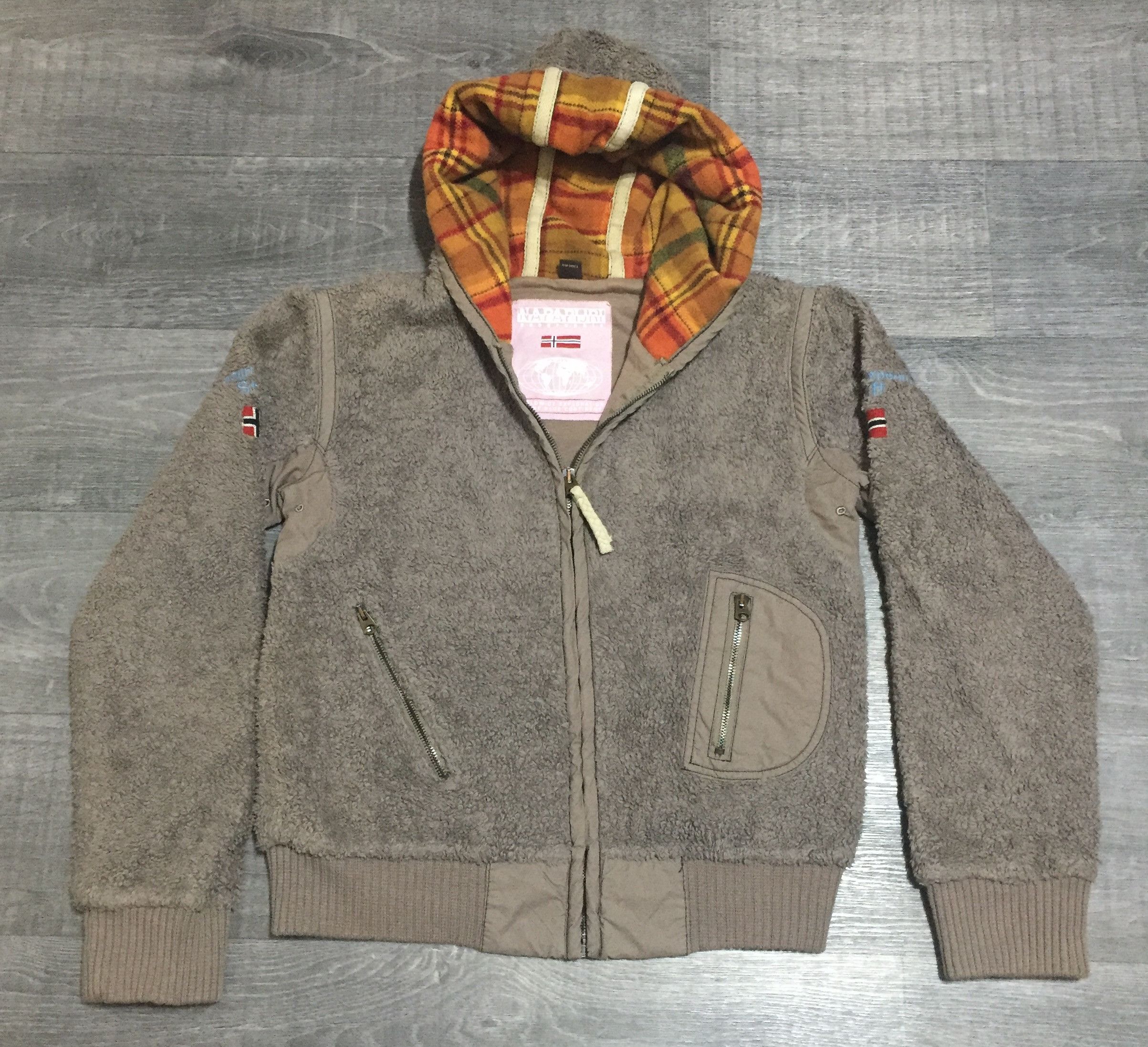 Women's Sherpa Fleece Full Zip Jacket Embroidered Logo