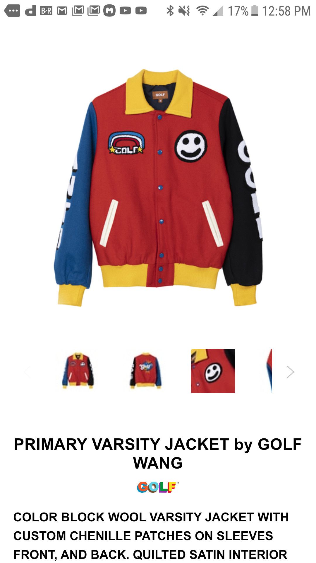 Primary varsity jacket by best sale golf wang