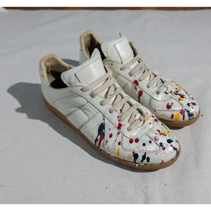 Maison Margiela Low Top Paint Splatter GATs | Grailed