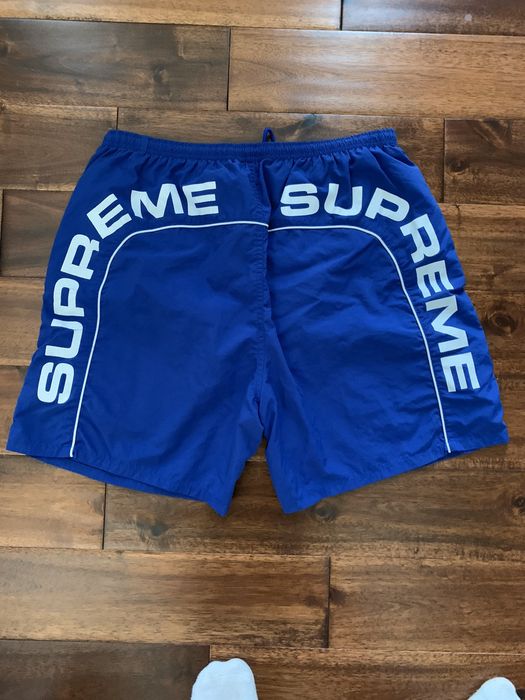 Supreme Supreme arc logo water short size large royal blue | Grailed