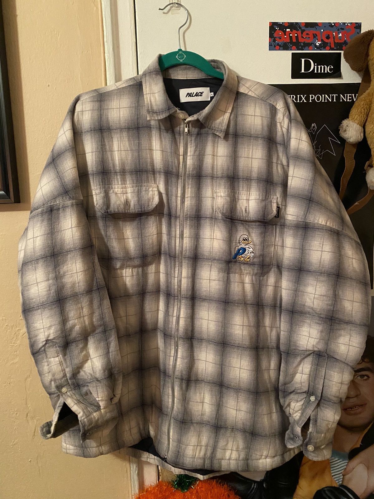 Palace Palace Duck Out Quacked Flannel Shirt | Grailed