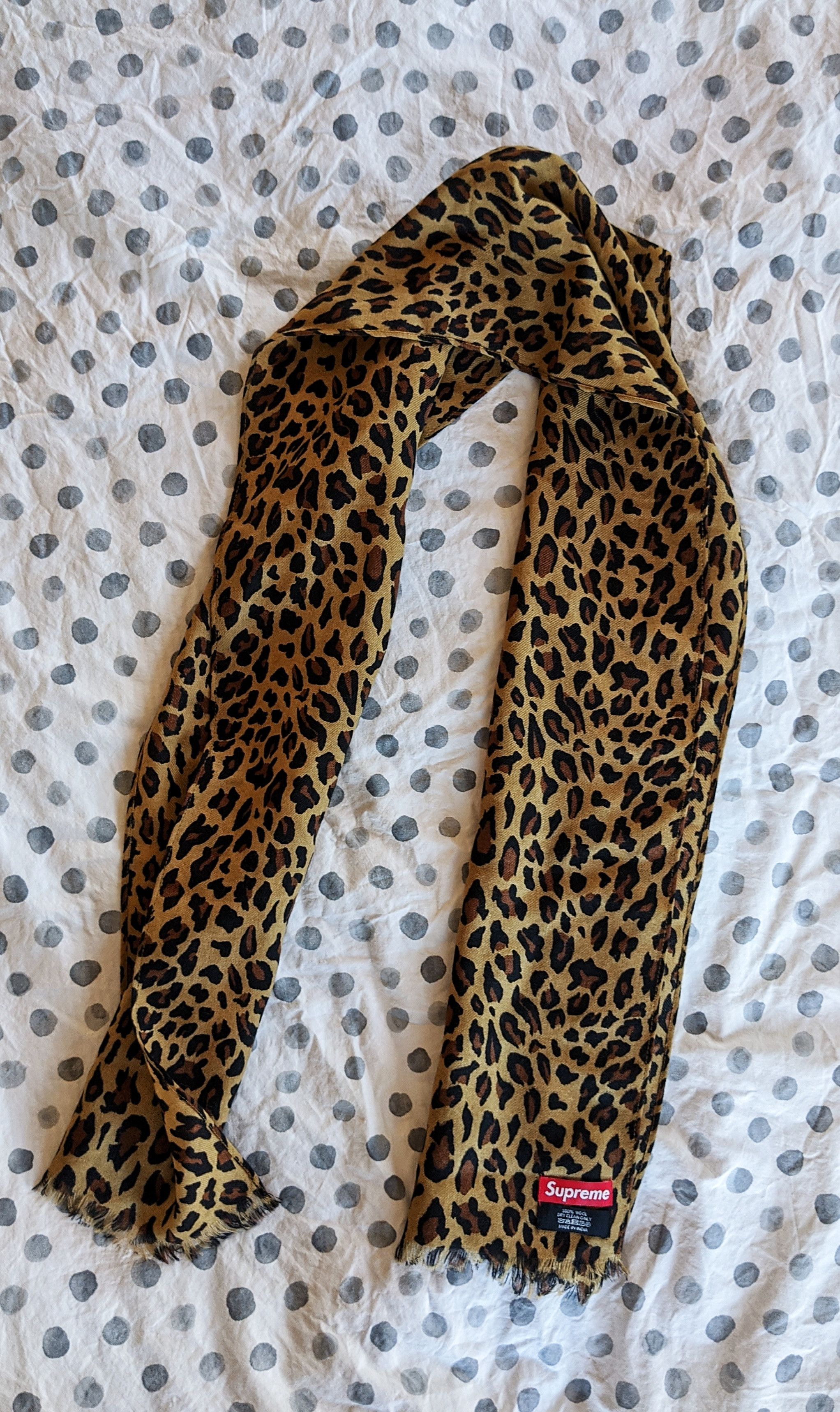 Supreme Leopard Wool Scarf | Grailed