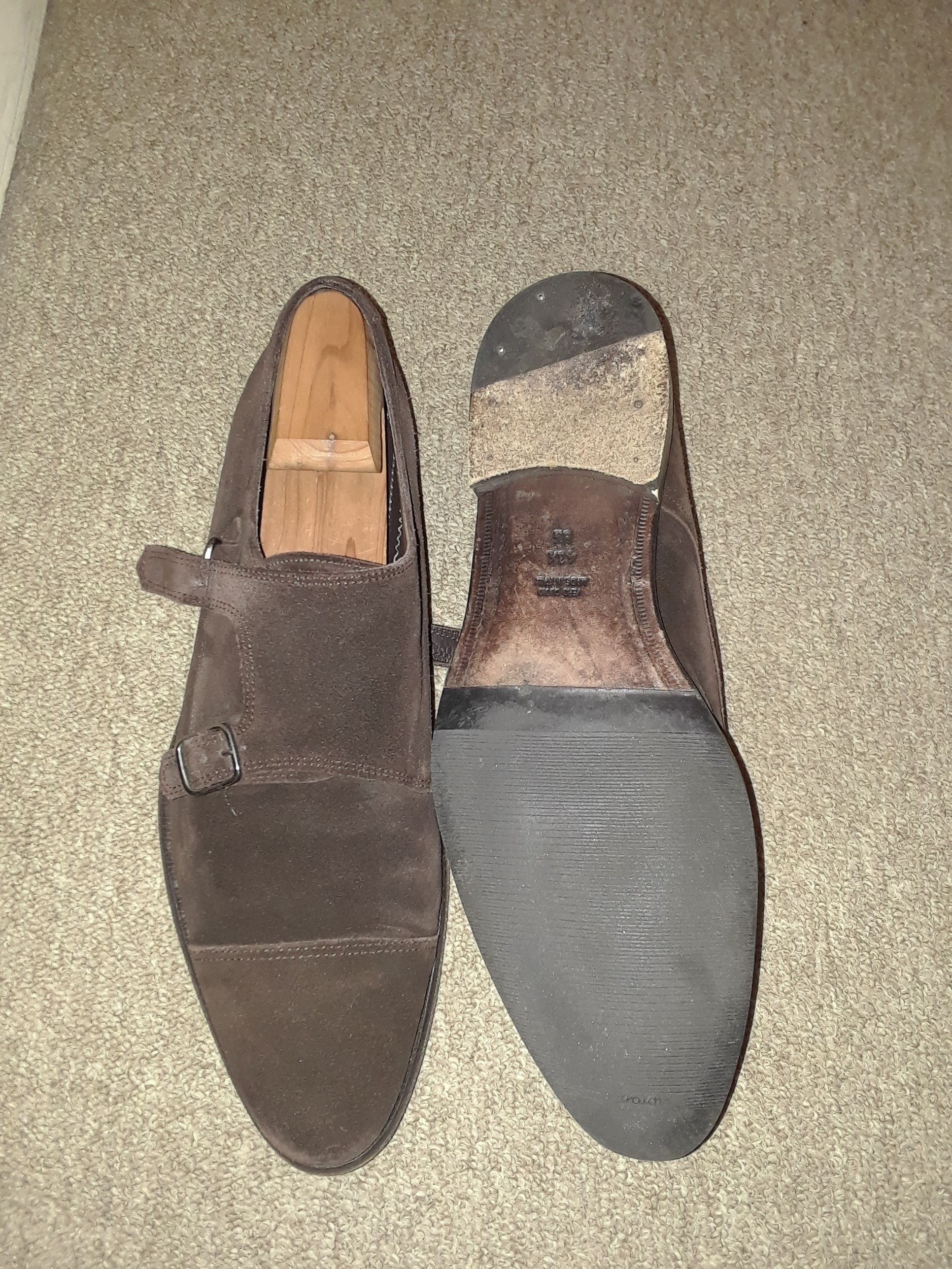 Suitsupply Dark Brown Double Monk Strap Suede Size US 11 / EU 44 - 2 Thumbnail