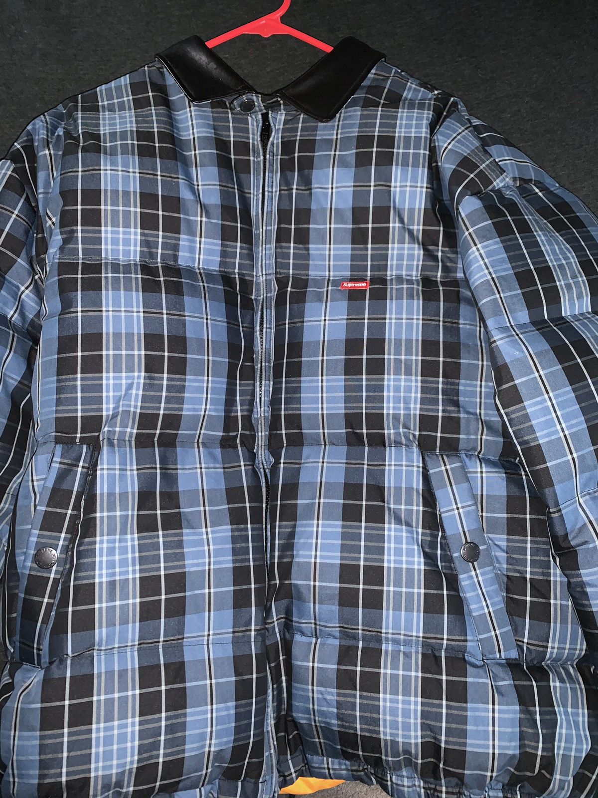 Supreme Supreme leather collar puffy jacket Grailed