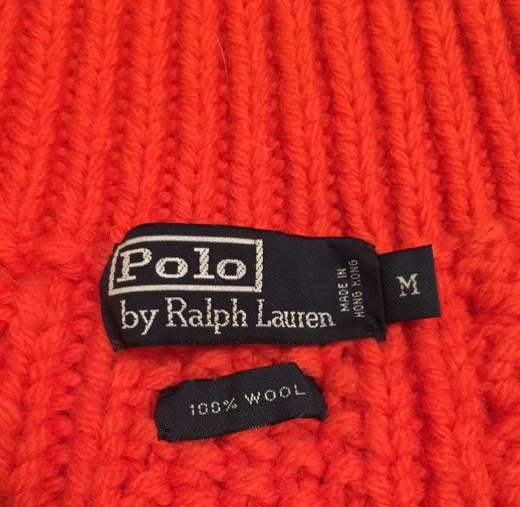 Polo Ralph Lauren Orange Wool Mock Neck Cable Knit Sweater Size US M / EU 48-50 / 2 - 3 Thumbnail