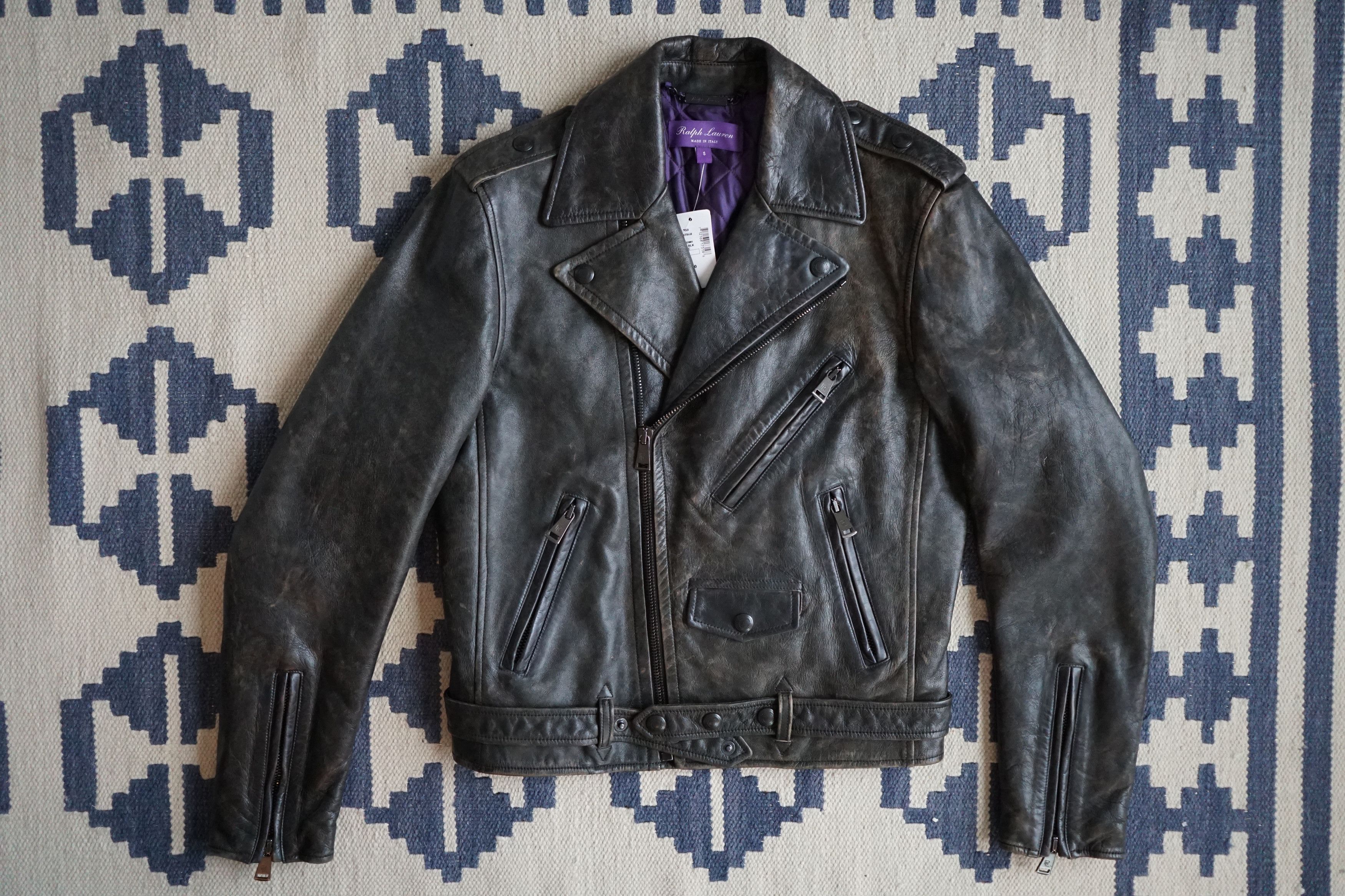 Ralph Lauren Purple Label Locklear Leather Moto Jacket