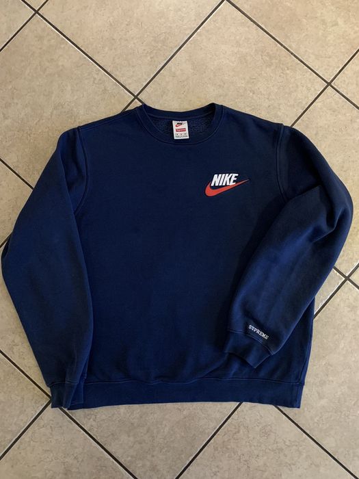 Supreme Supreme Nike Crewneck Navy FW18 | Grailed