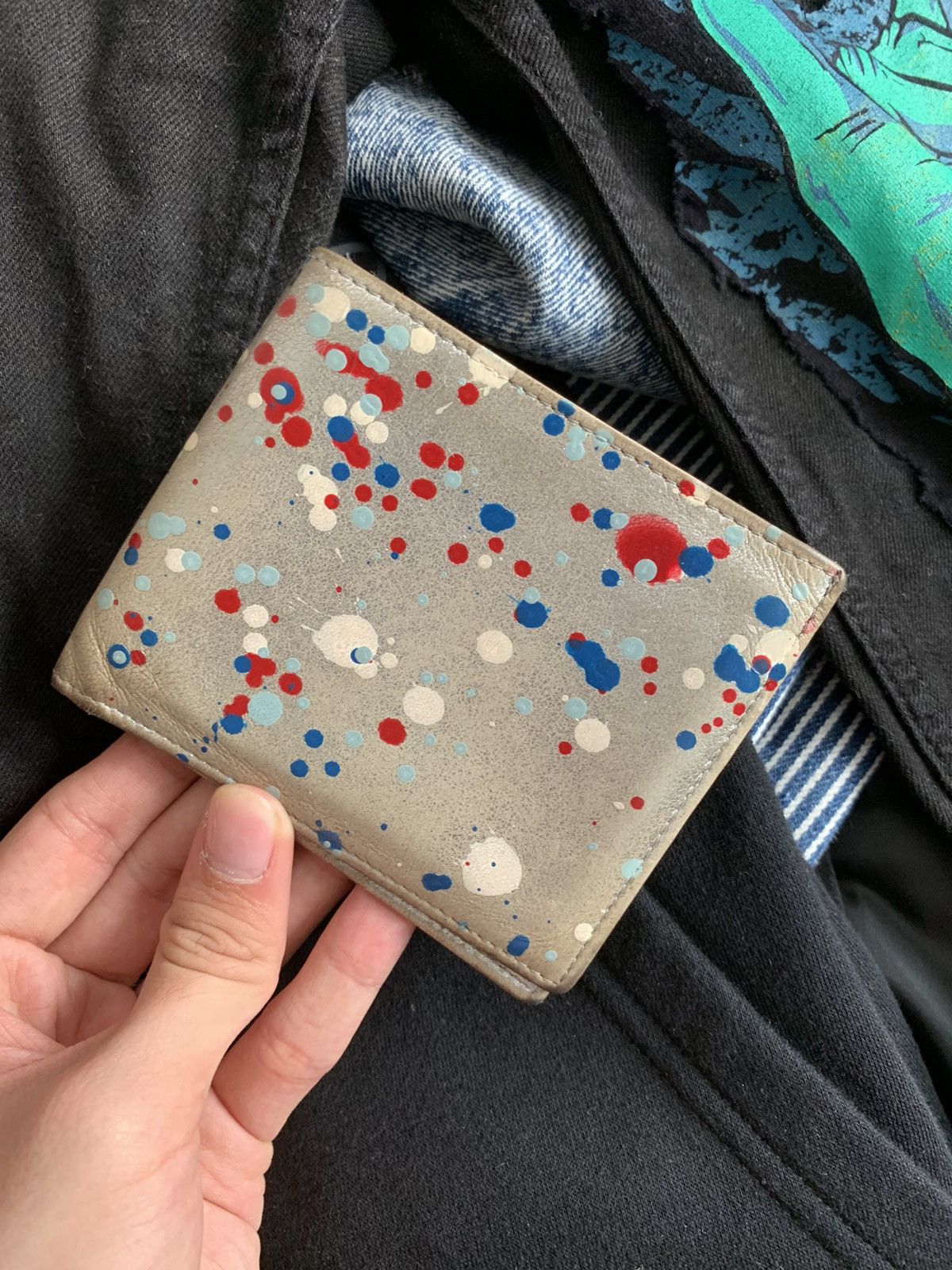Maison Margiela Maison Margiela Silver Paint Splatter Wallet | Grailed