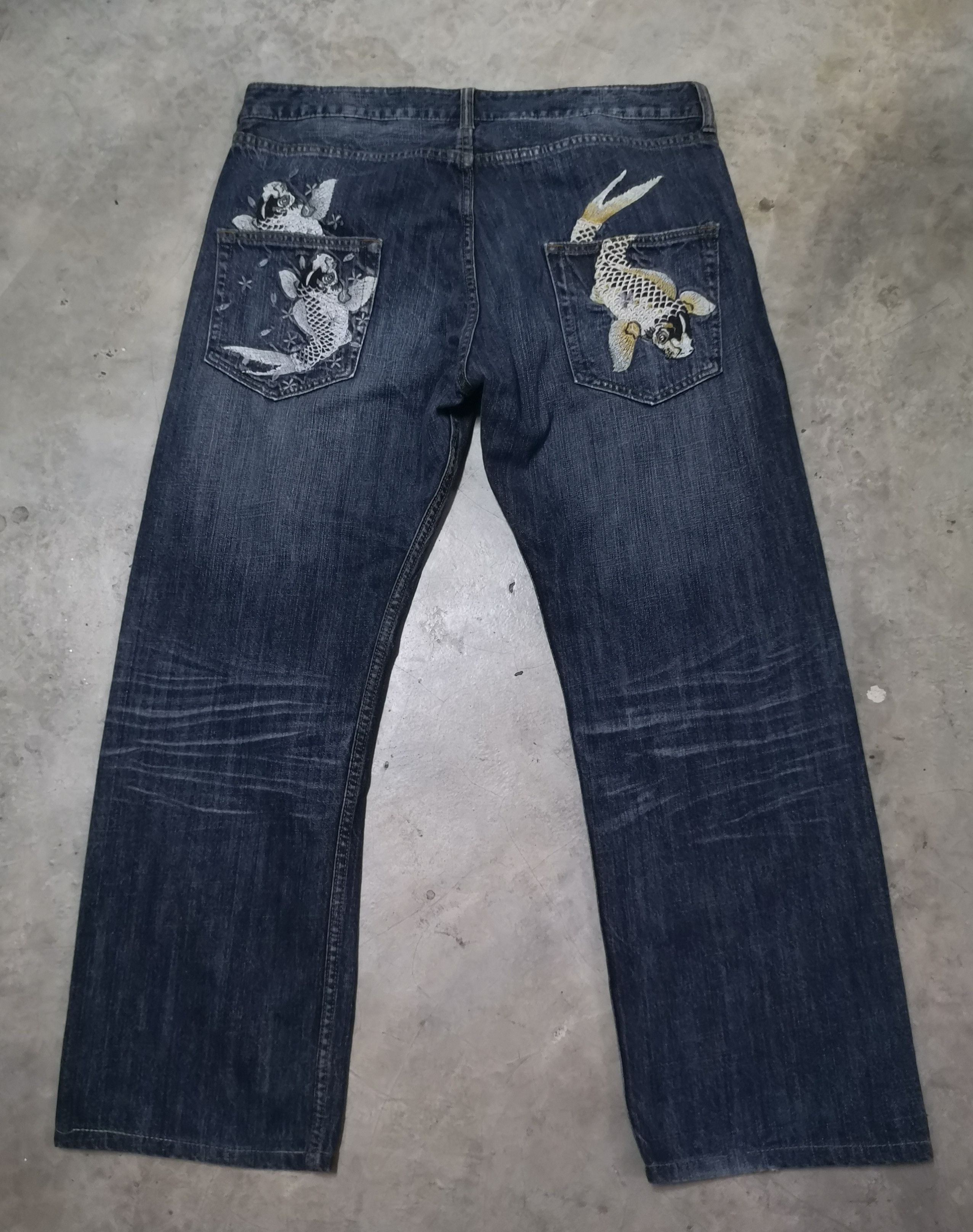 Japanese Brand × Vintage Embroidery sukajan jeans Size US 36 / EU 52 - 1 Thumbnail