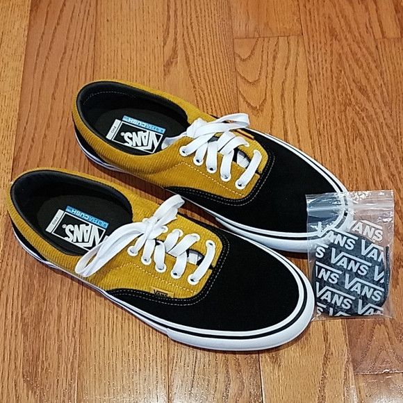 Size US VANS Era Pro Sneakers Black/Yellow