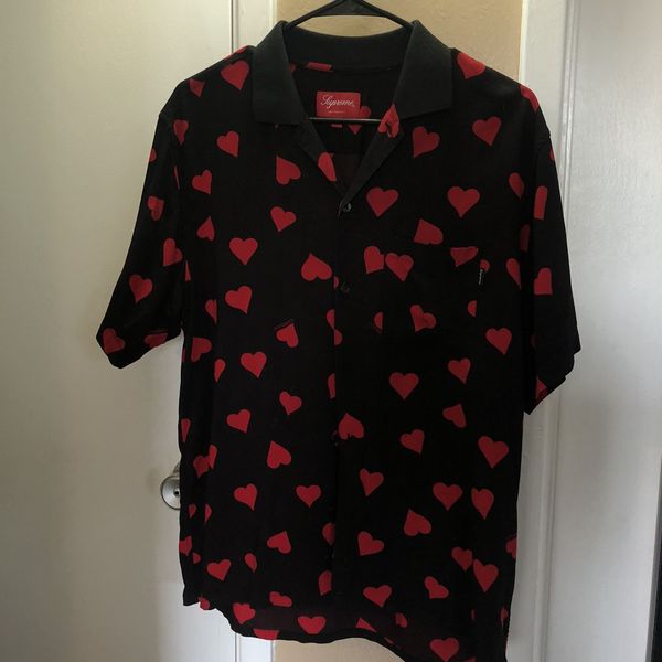 Supreme Supreme Hearts Rayon Button Up Shirt | Grailed