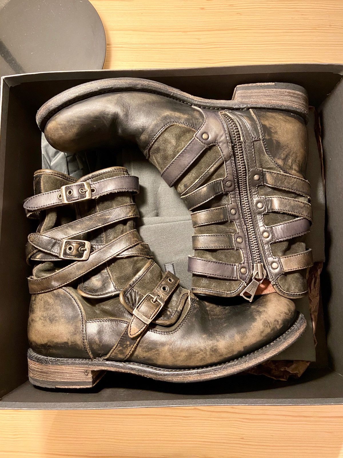 John varvatos store triple buckle boot