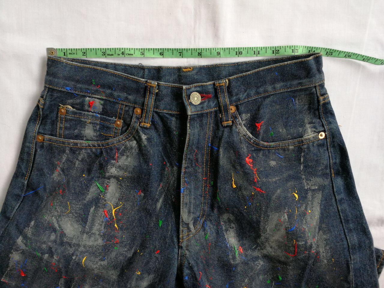 Hai Sporting Gear × Issey Miyake Legendary HAI sporting gear/Issey miyake painted denim selvedge made in japan Size US 29 - 7 Thumbnail