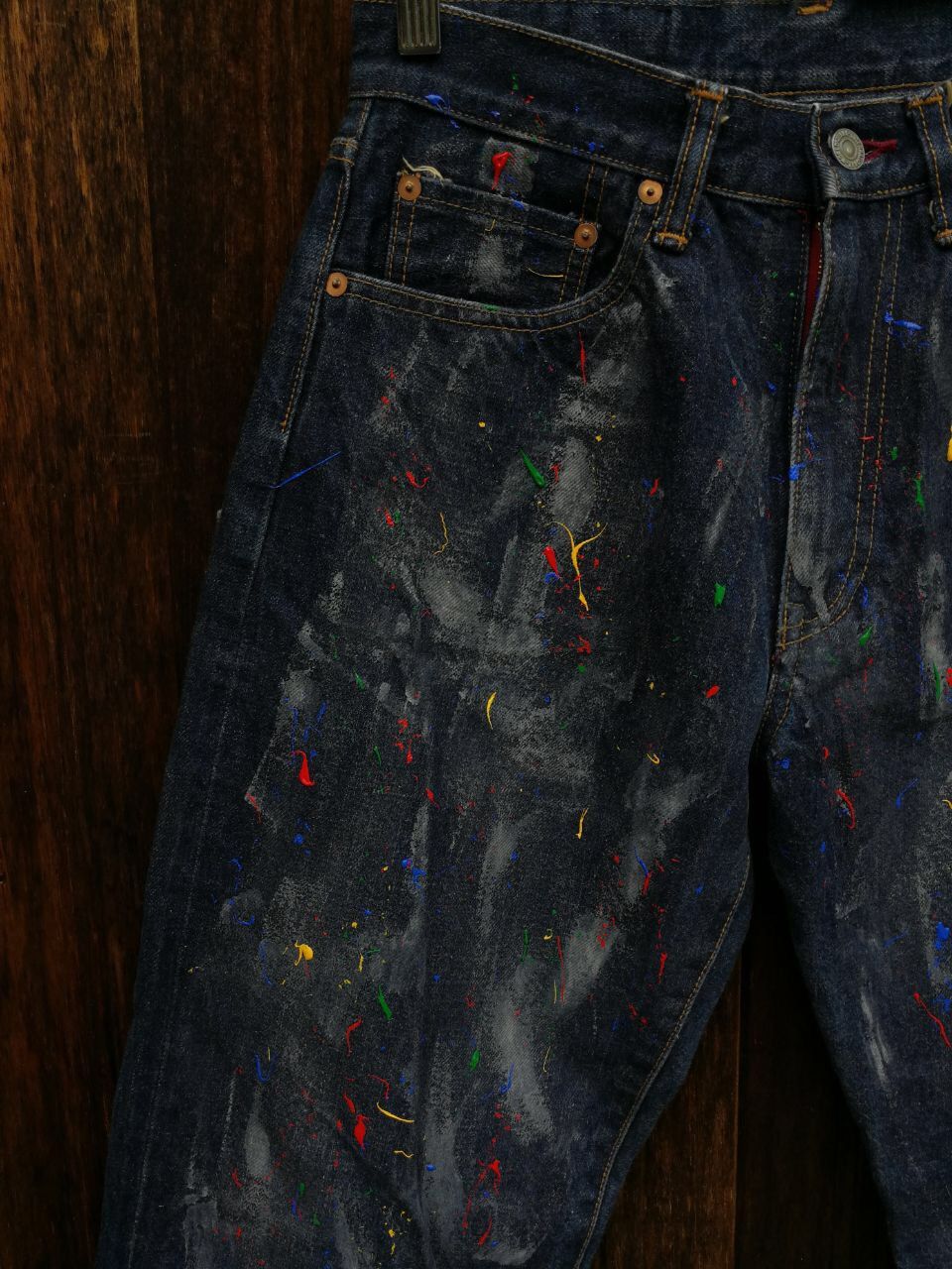 Hai Sporting Gear × Issey Miyake Legendary HAI sporting gear/Issey miyake painted denim selvedge made in japan Size US 29 - 2 Thumbnail