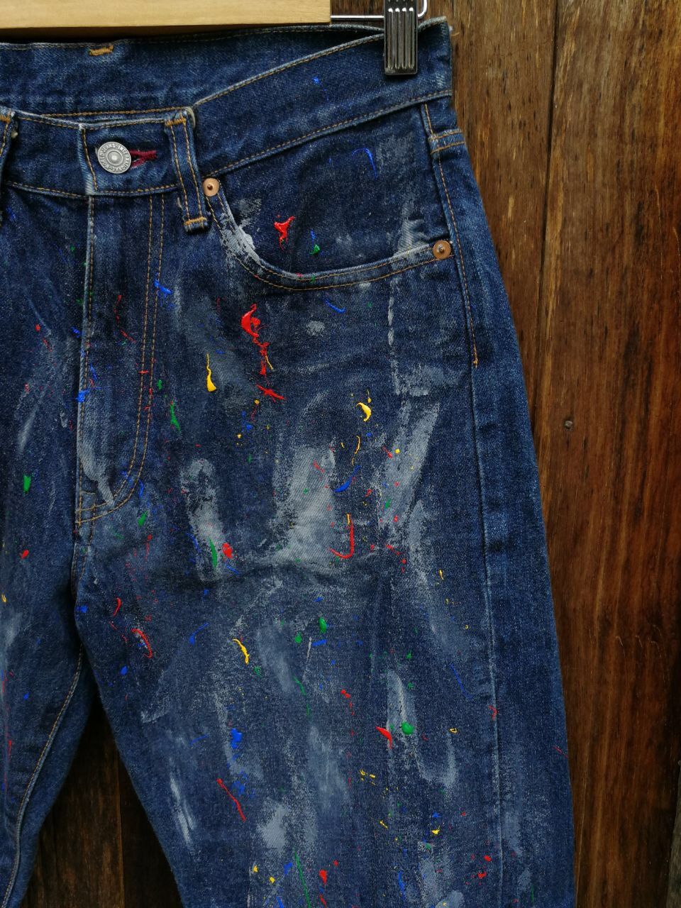 Hai Sporting Gear × Issey Miyake Legendary HAI sporting gear/Issey miyake painted denim selvedge made in japan Size US 29 - 3 Thumbnail