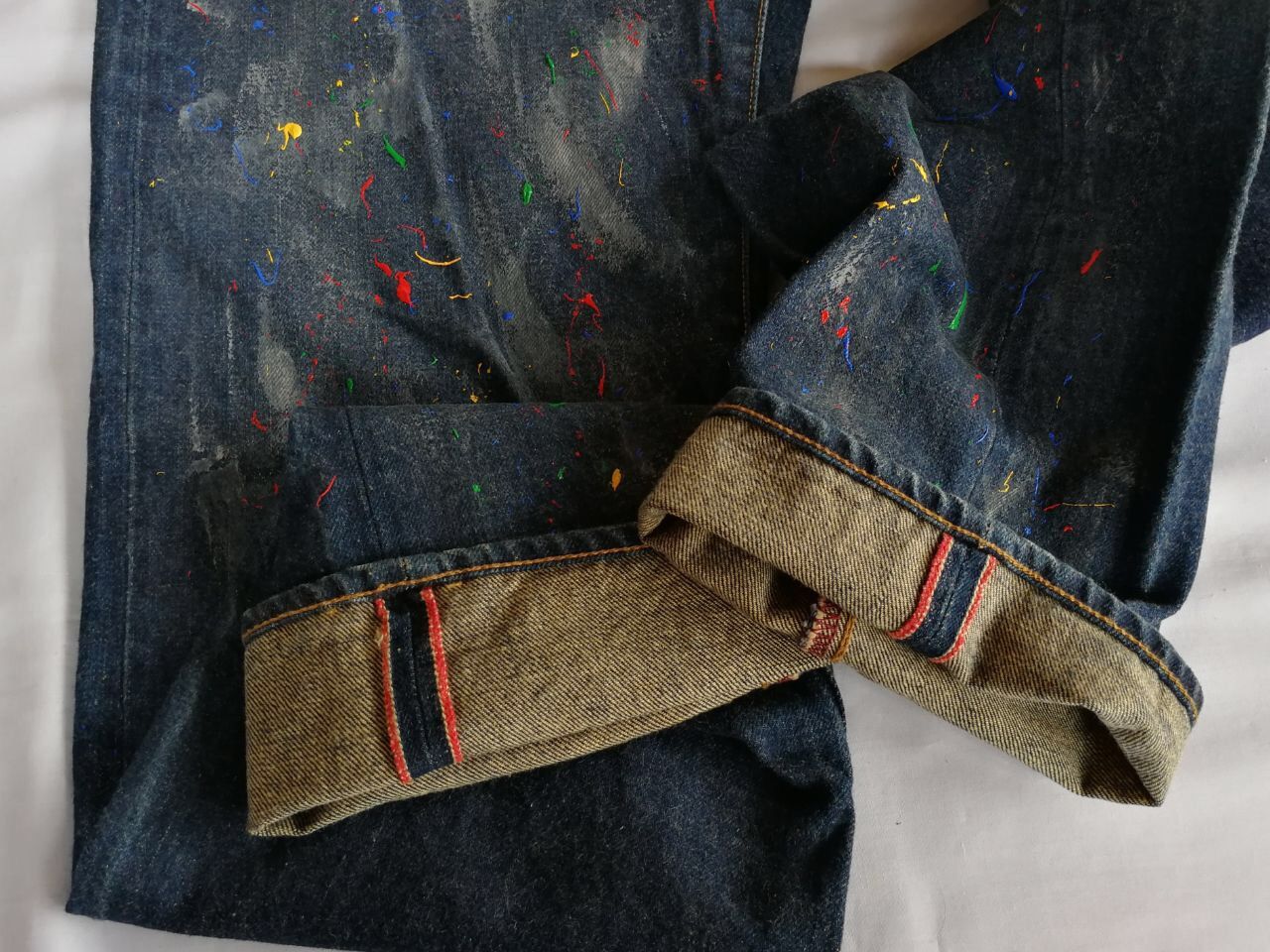 Hai Sporting Gear × Issey Miyake Legendary HAI sporting gear/Issey miyake painted denim selvedge made in japan Size US 29 - 13 Thumbnail