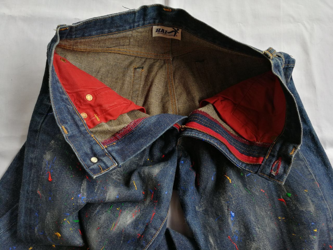Hai Sporting Gear × Issey Miyake Legendary HAI sporting gear/Issey miyake painted denim selvedge made in japan Size US 29 - 6 Thumbnail