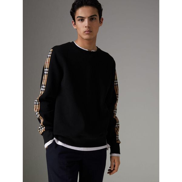 Burberry Vintage check detail cotton blend sweatshirt Grailed