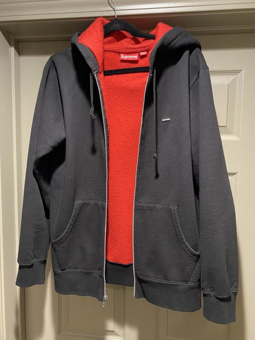 Supreme contrast zip up hooded sweatshirt sale