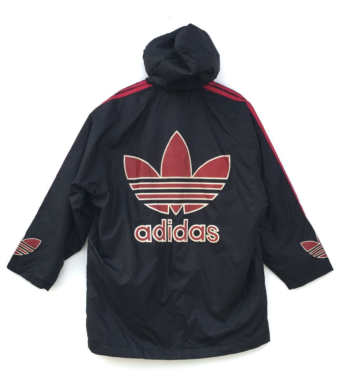 Vintage Adidas Trefoil Logo Button Down Sherpa Hoodie Jacket