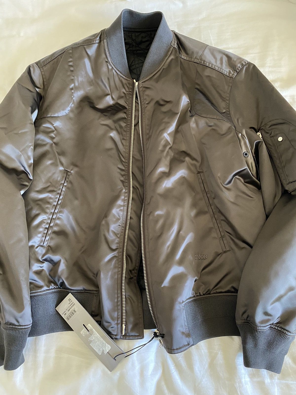 Dior 3500$ Nylon Bomber Jacket With Saddle Pocket In Anthracite Size US L / EU 52-54 / 3 - 16 Thumbnail
