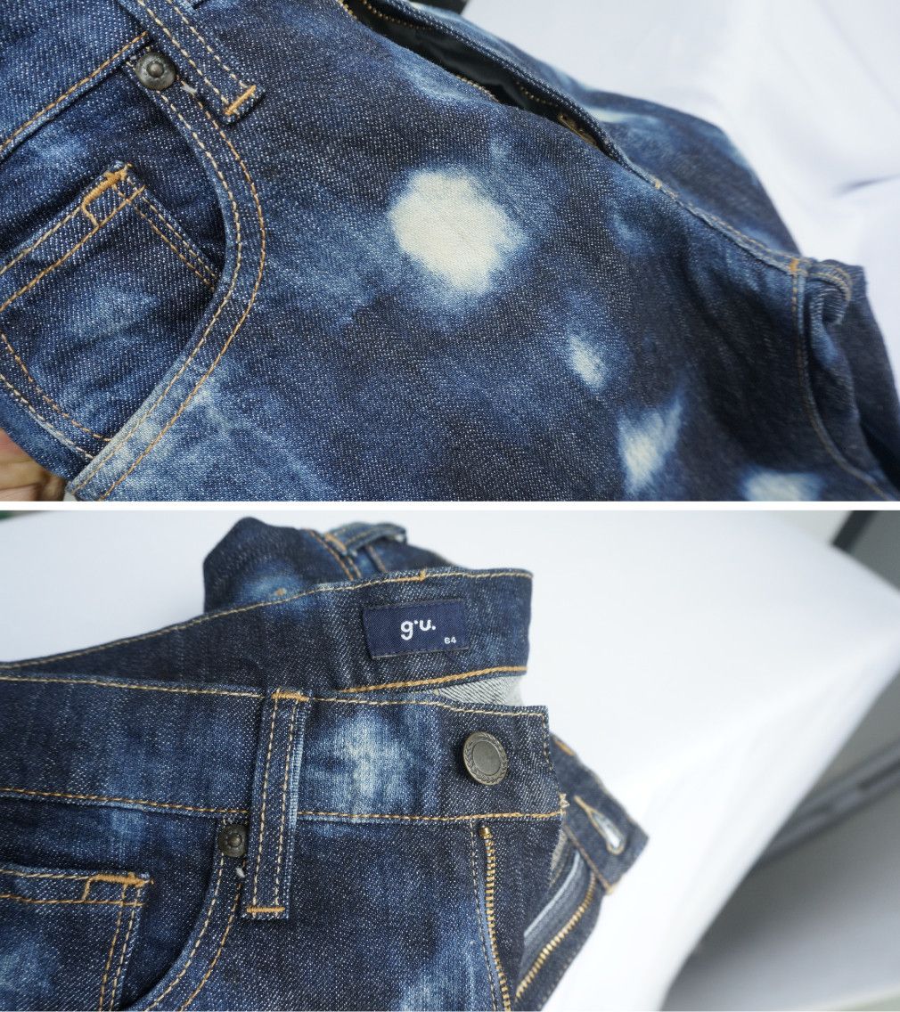 Japanese Brand GU SPOT ACID WASH DARK BLUE WOMEN'S JEANS Size US 27 - 6 Thumbnail