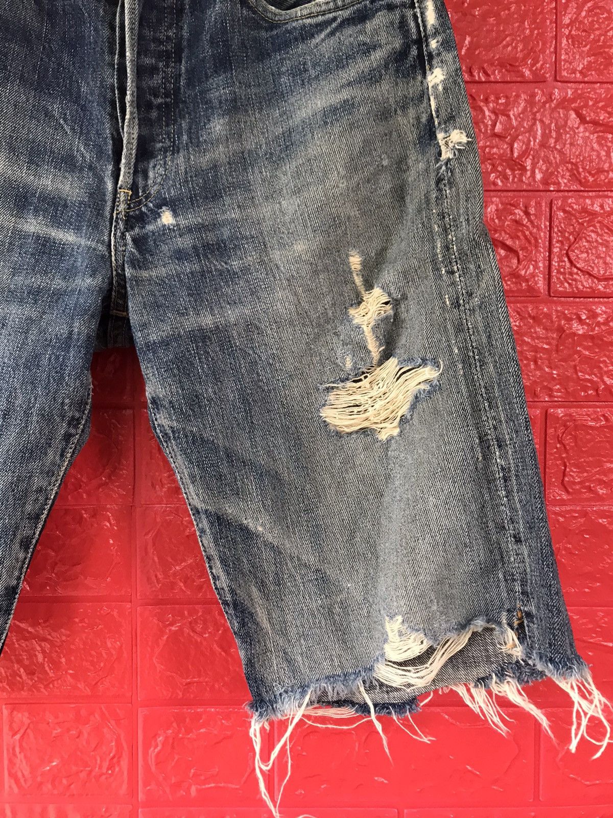 Levi's × Vintage Vintage Levis 503 B Big E Selvedge Distressed Crop Jeans Size US 29 - 5 Thumbnail