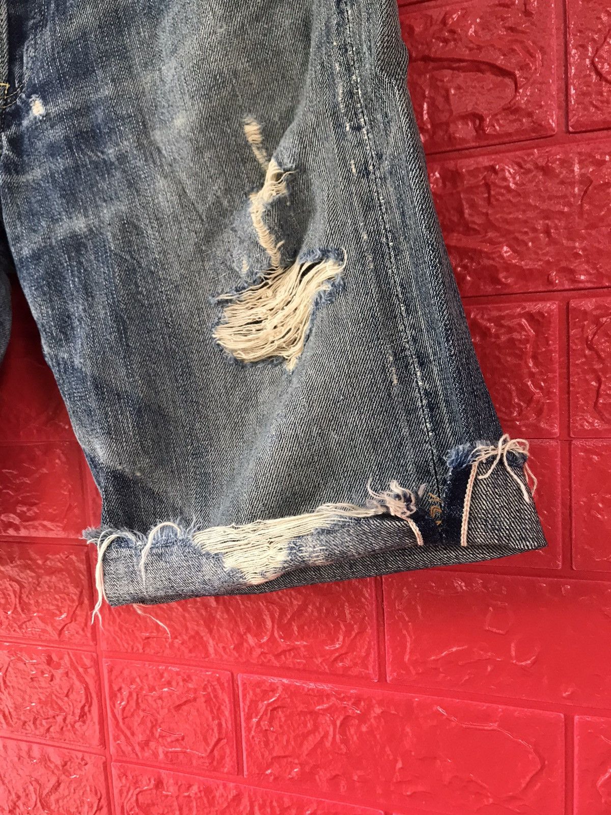 Levi's × Vintage Vintage Levis 503 B Big E Selvedge Distressed Crop Jeans Size US 29 - 7 Thumbnail