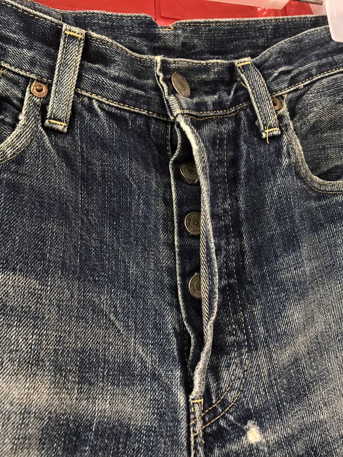 Levi's × Vintage Vintage Levis 503 B Big E Selvedge Distressed Crop Jeans Size US 29 - 8 Thumbnail