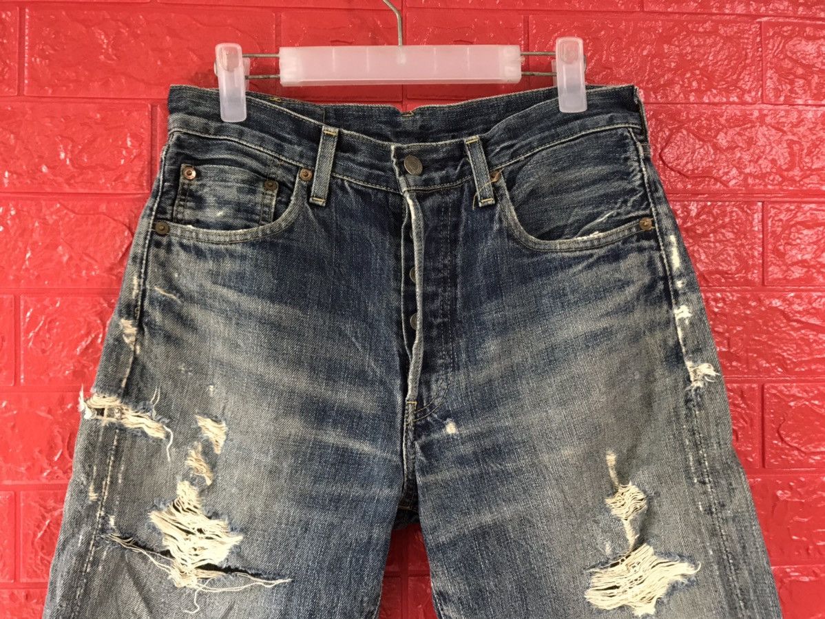 Levi's × Vintage Vintage Levis 503 B Big E Selvedge Distressed Crop Jeans Size US 29 - 3 Thumbnail