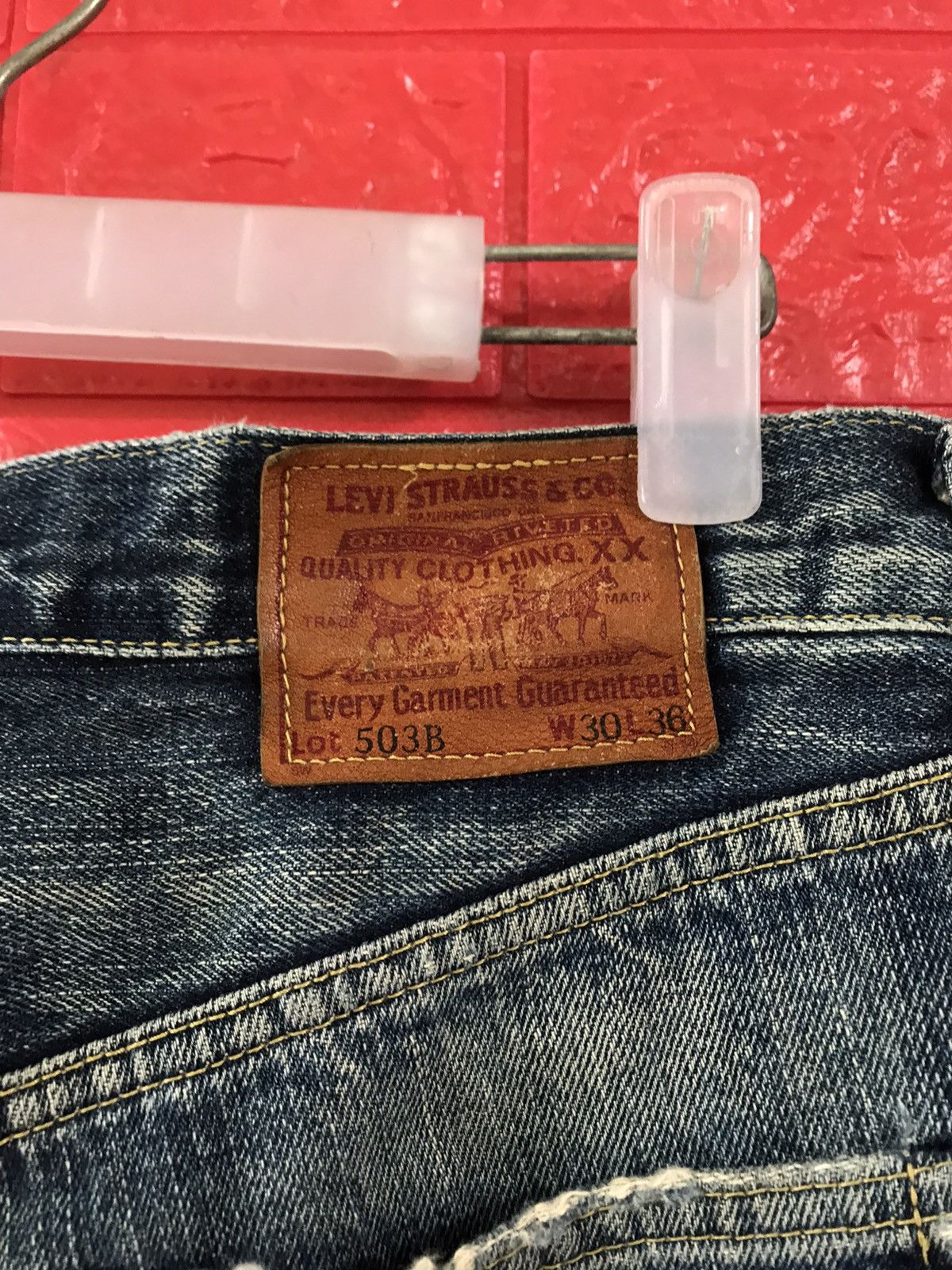 Levi's × Vintage Vintage Levis 503 B Big E Selvedge Distressed Crop Jeans Size US 29 - 18 Thumbnail