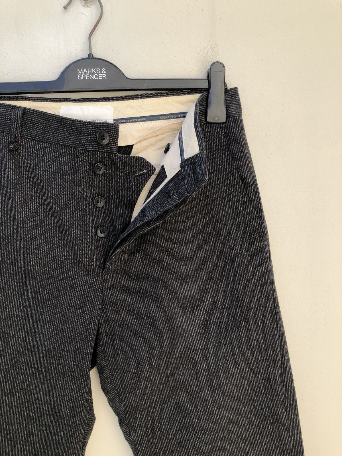 Vintage Analog Lighting Japan Buckle Back Pinstripes Trouser Pant Size US 30 / EU 46 - 5 Thumbnail