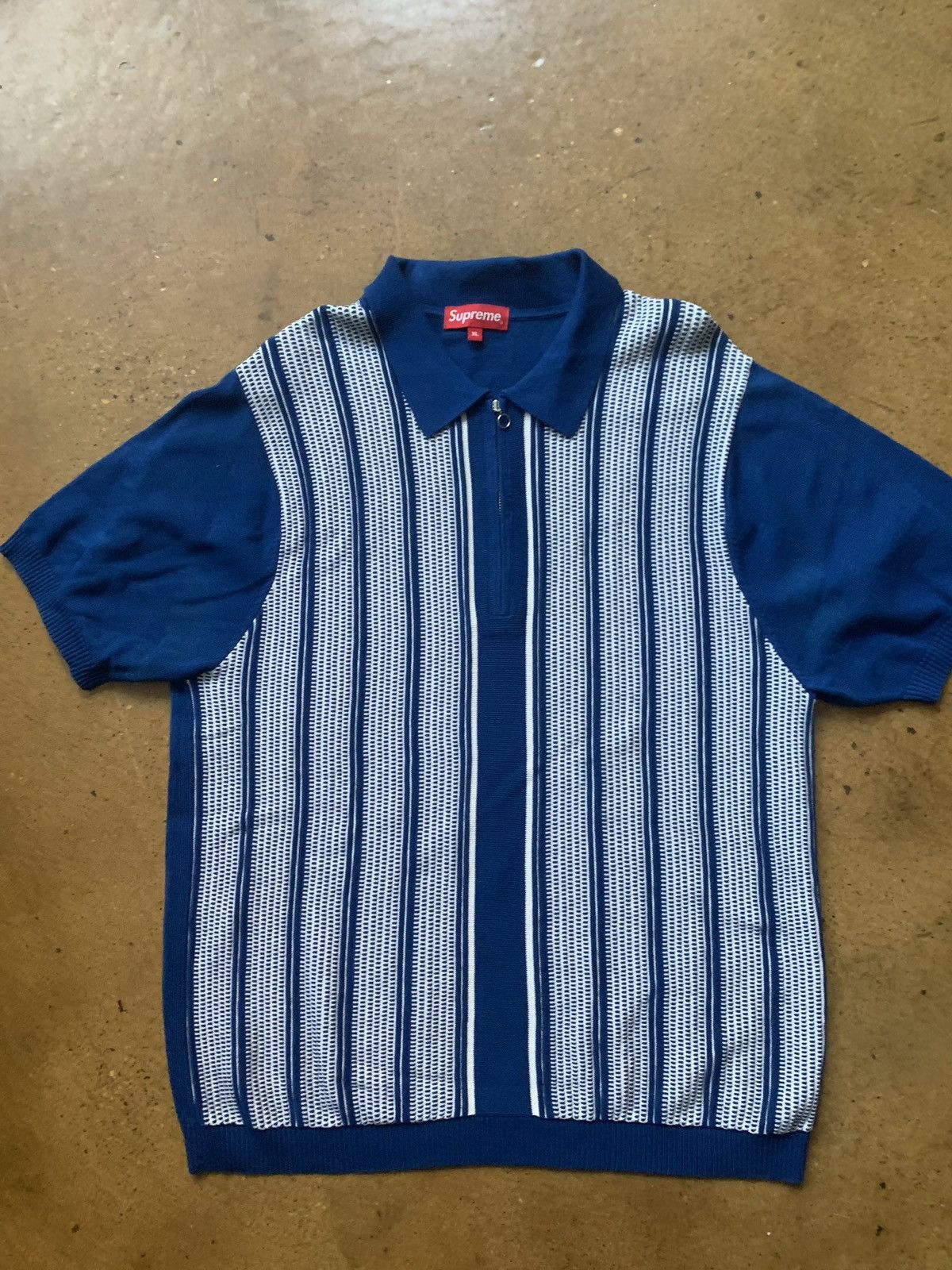 トップス Supreme Stripe Half Zip Knit Polo Supreme Supreme half Zip Polo knit | Grailed