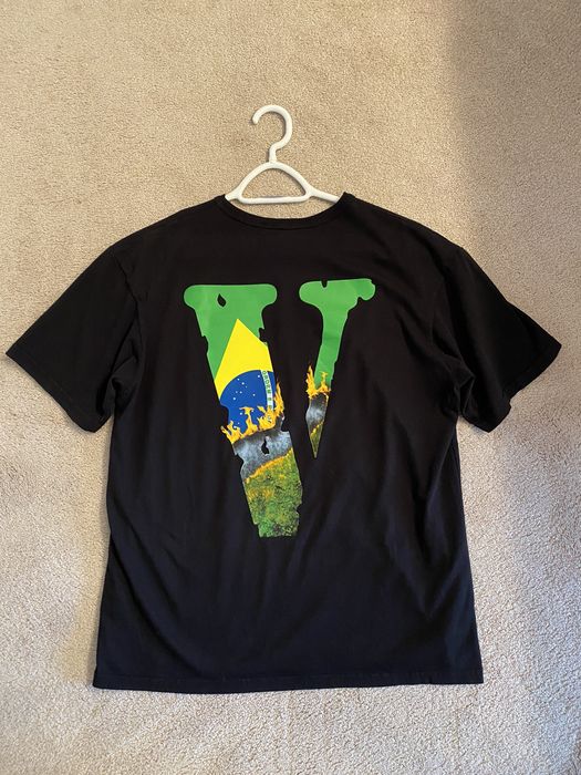 Vlone Vlone Brazil flag staple tee | Grailed