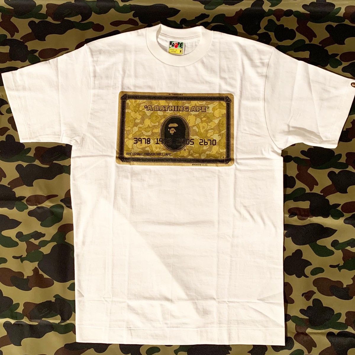 BAPE Gold card members limited T-shirt White A Bathing Ape