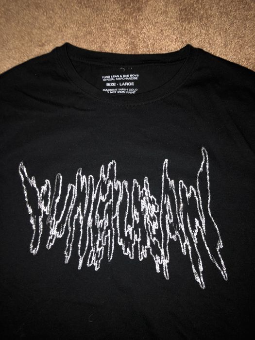 Sad Boys Sbe Merch Yung Lean Metal Logo T-Shirt (Black) | Grailed